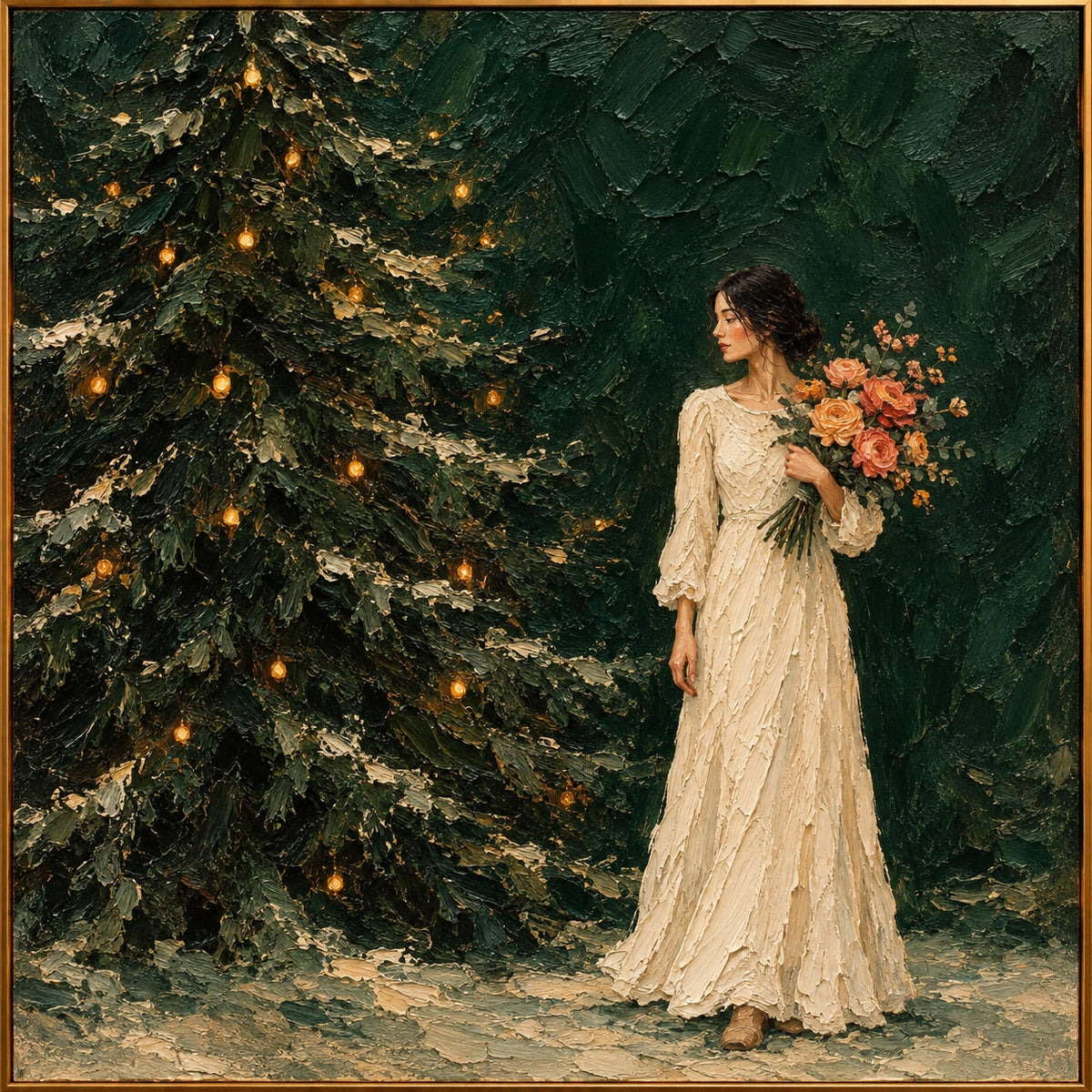 Winter Offering — Figurative oil painting