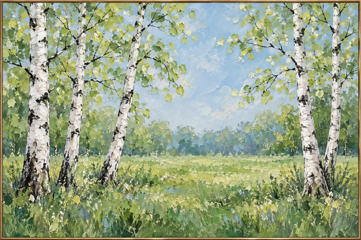 Among the Birches — Landscape oil painting