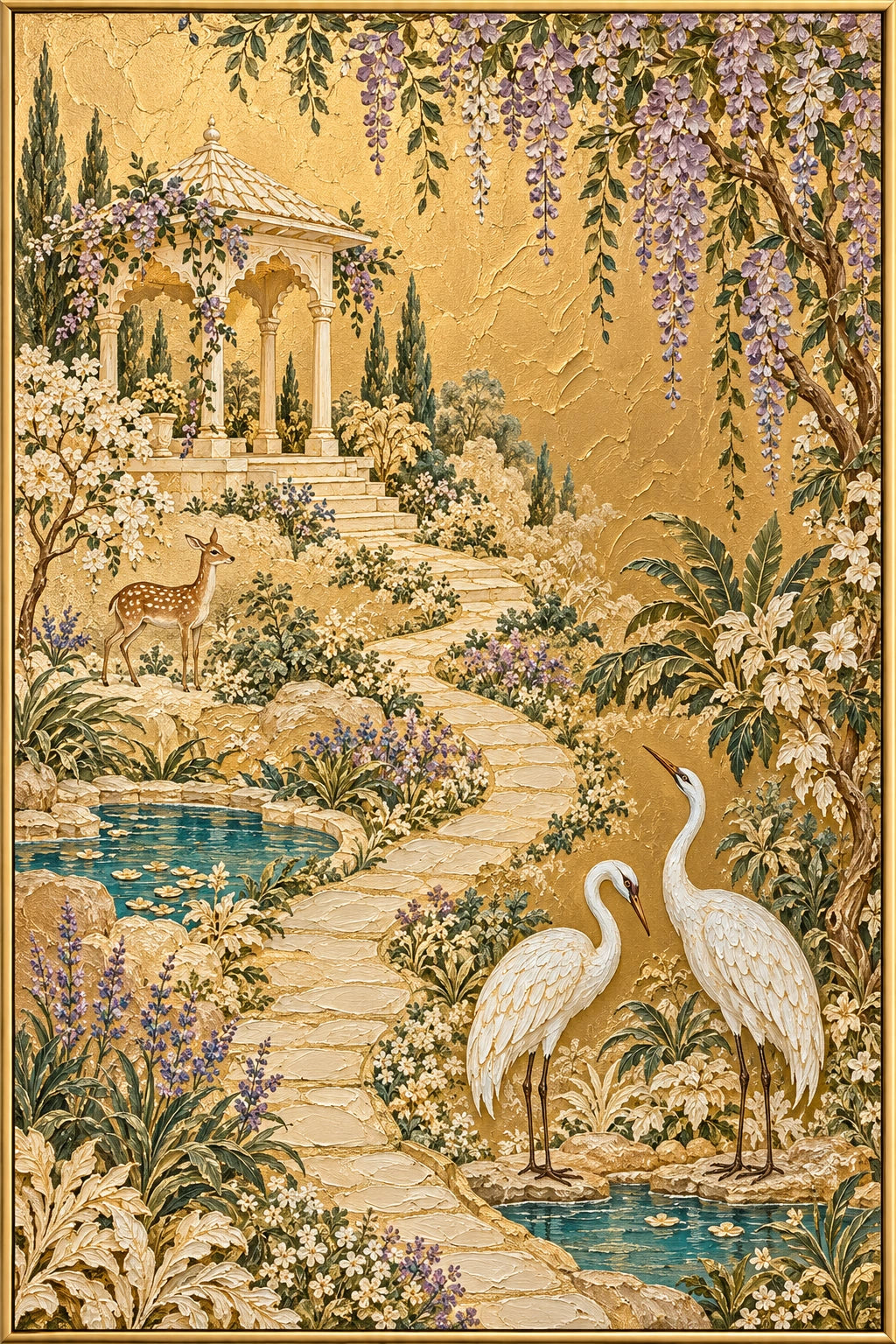 Golden Retreat — Garden oil painting