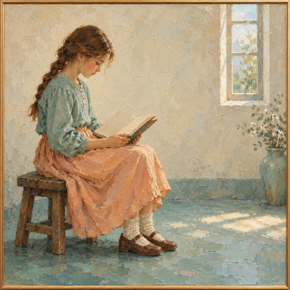 Morning Pages — Portrait oil painting