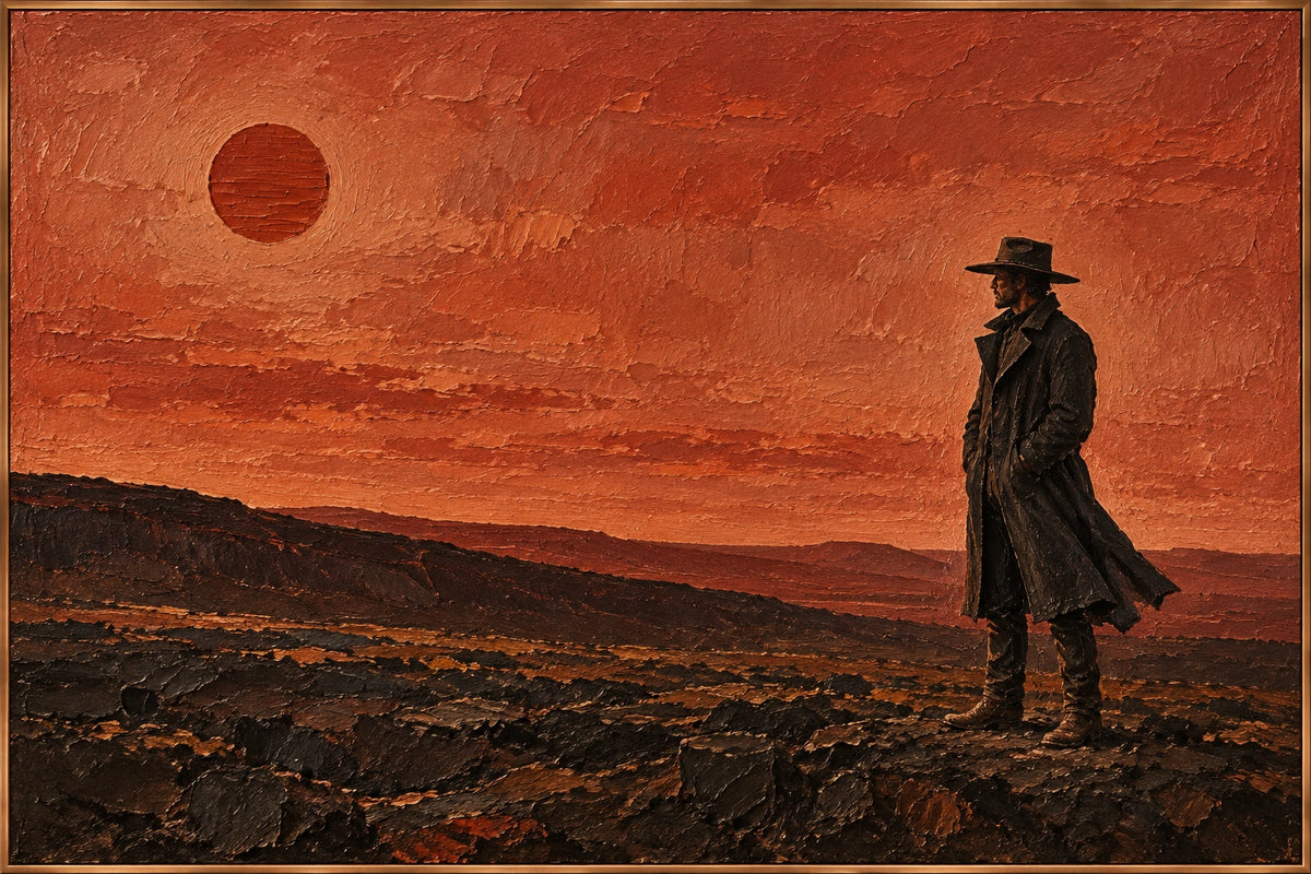 Rust Red Sun - original oil painting