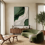 Emerald Flow — hand-painted oil painting on canvas