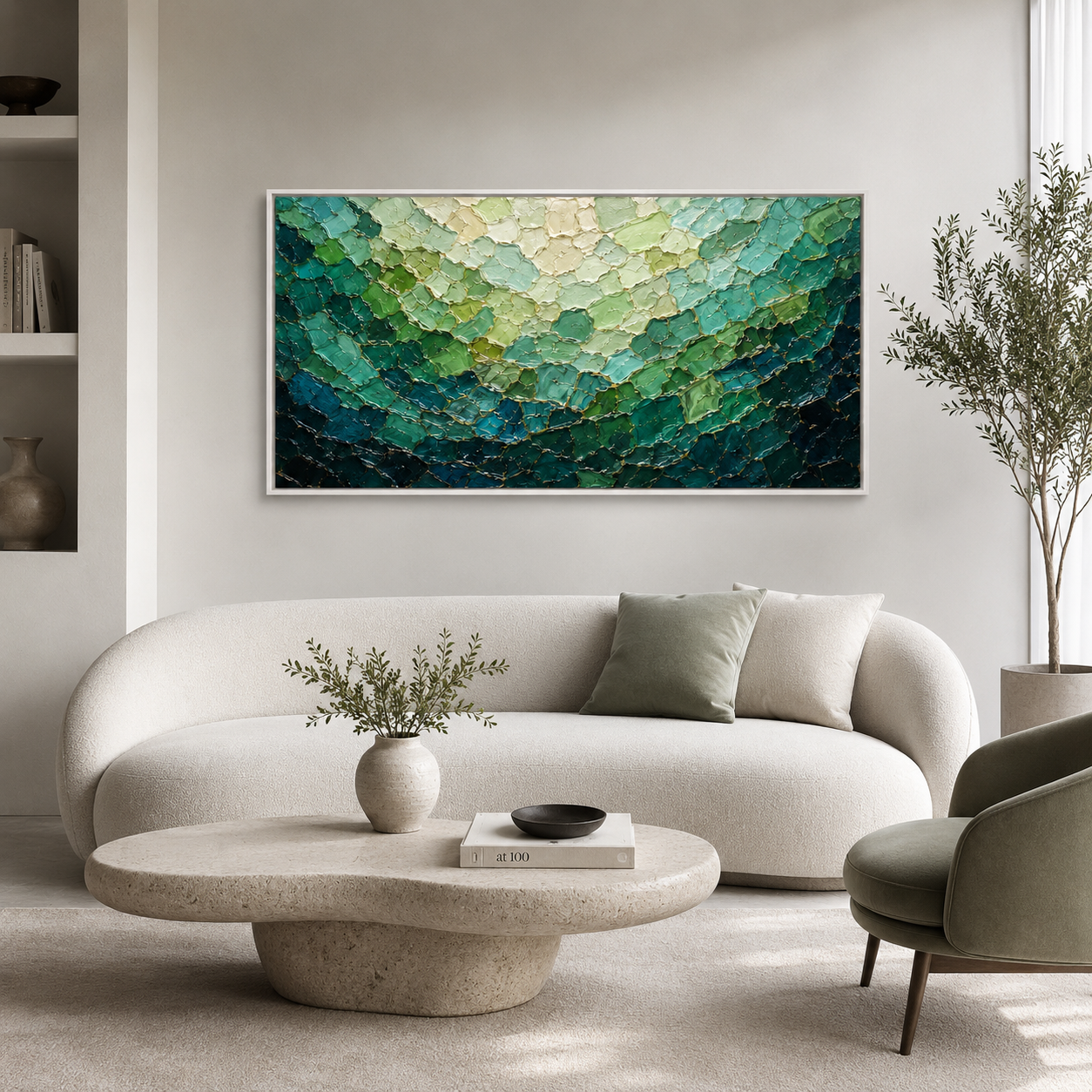 Jade Current - hand-painted landscape oil painting on canvas by Realoilart