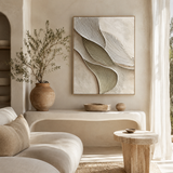 Sculpted Leaves — hand-painted oil painting on canvas