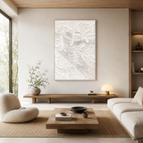 White Relief — hand-painted oil painting on canvas