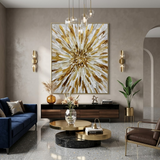 Gilded Radiance — hand-painted oil painting on canvas