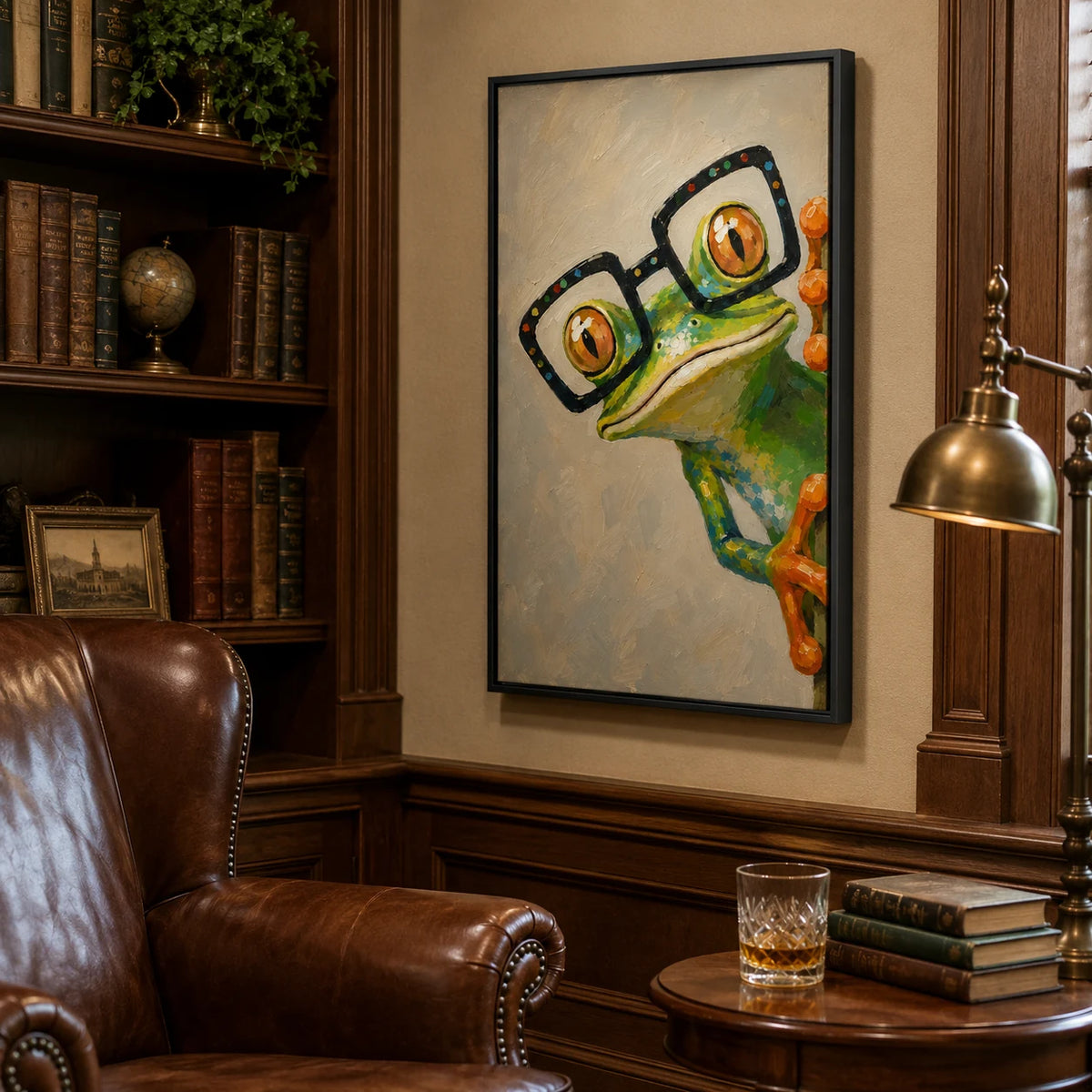 Oversized Spectacles - hand-painted animal oil painting on canvas detail 3 by Realoilart