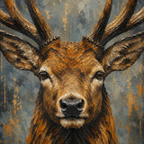 Antlered Twilight - hand-painted oil painting on canvas