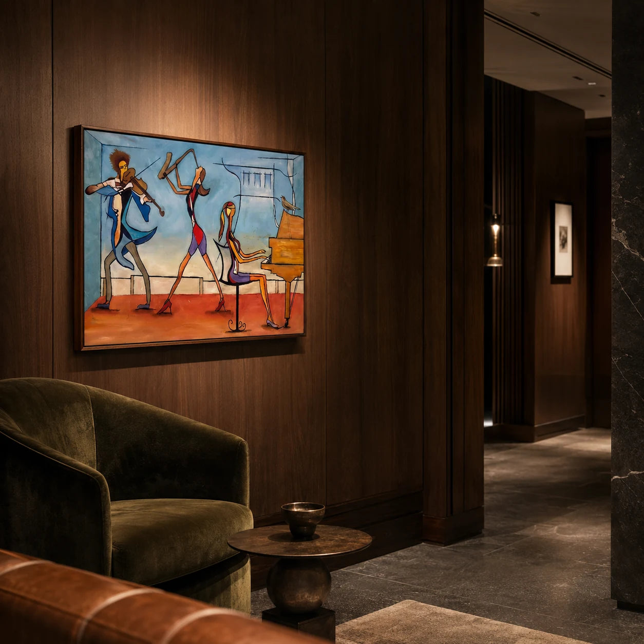 After Hours framed in a dark contemporary lounge