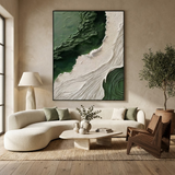 Emerald Flow — hand-painted oil painting on canvas