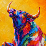 Carnival Bull - hand-painted oil painting on canvas
