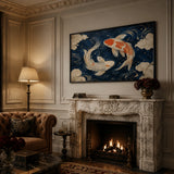 Celestial Koi - hand-painted oil painting on canvas