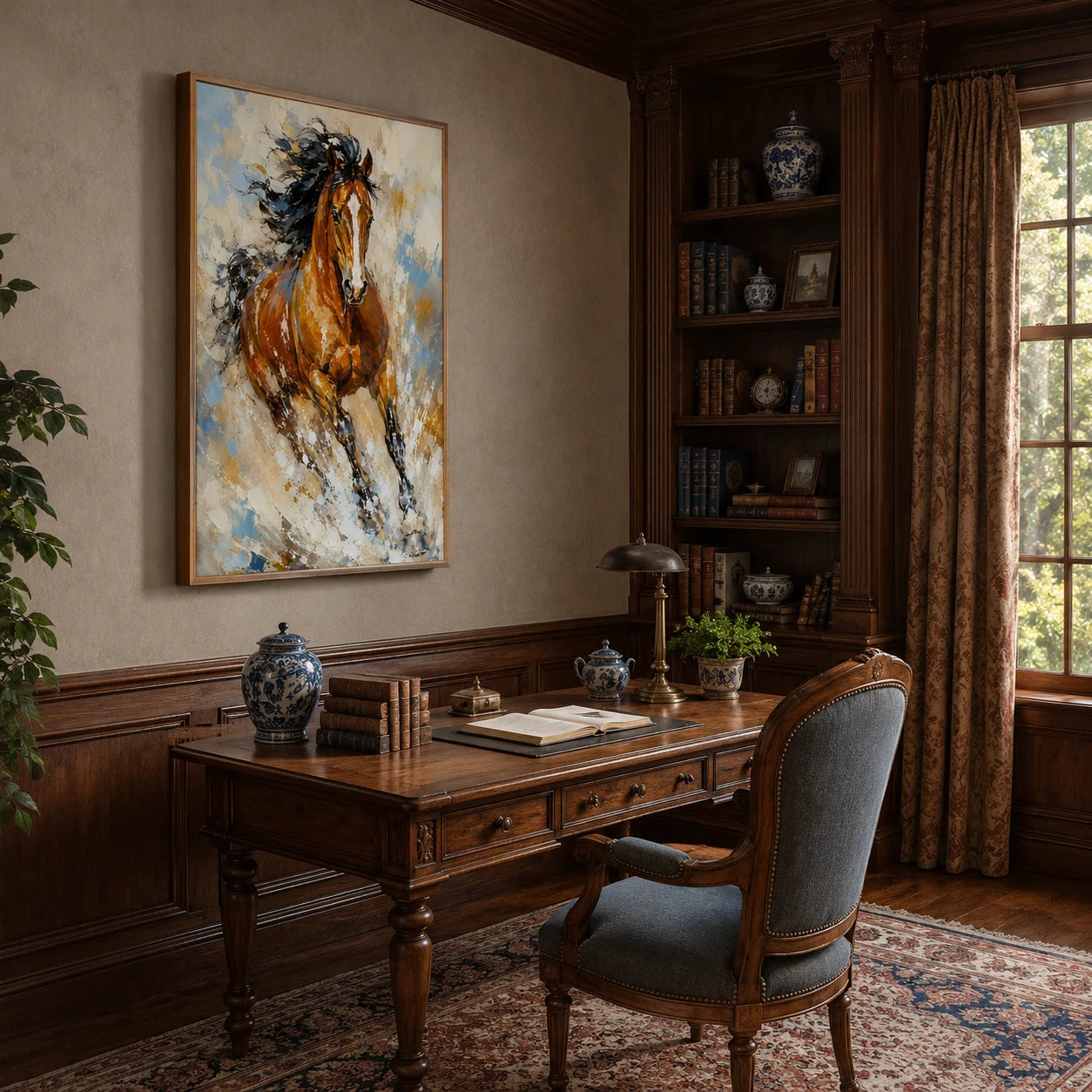 Momentum - hand-painted horse oil painting on canvas detail 2 by Realoilart