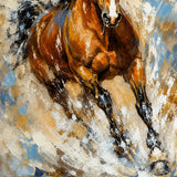 Chestnut Motion - hand-painted oil painting on canvas