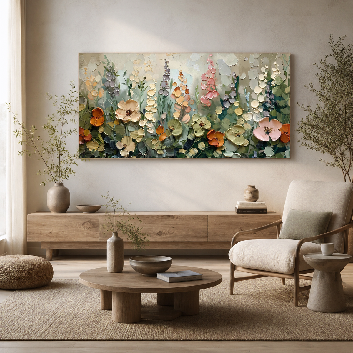 Wildflower Meadow - hand-painted floral oil painting on canvas detail 4 by Realoilart