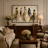 Golden Rehearsal — hand-painted oil painting on canvas