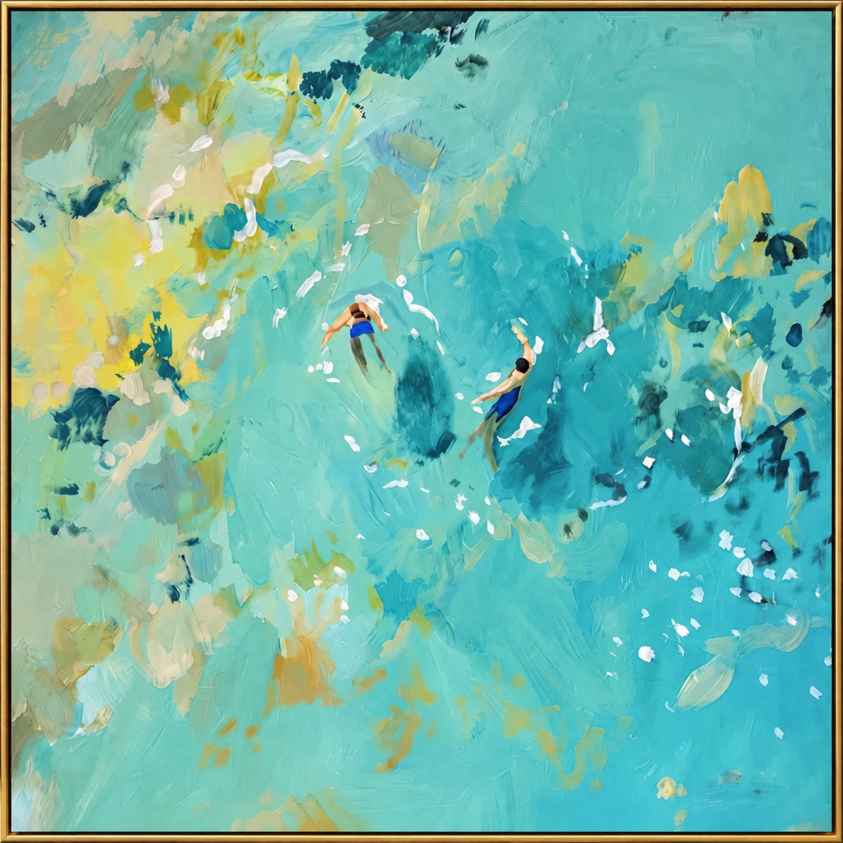 Turquoise Drift - complete framed artwork