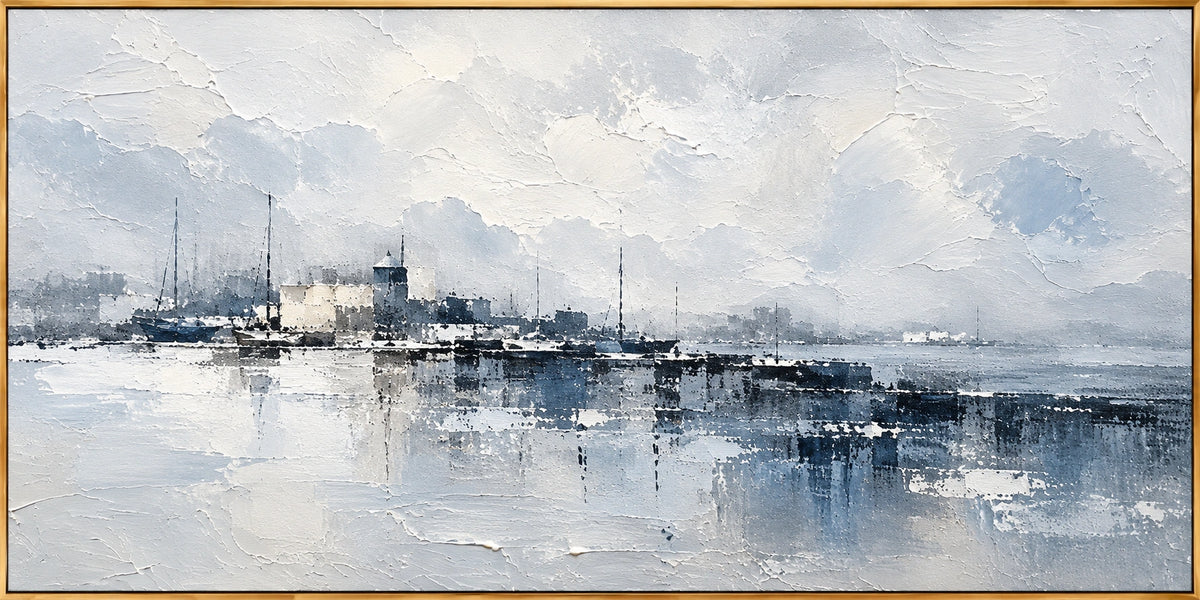 Harbor Reflections �� full hand-painted oil artwork
