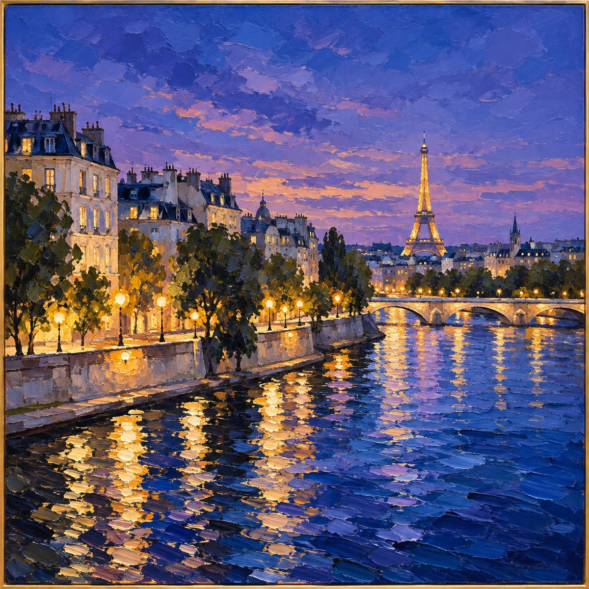 Paris Afterglow �� full hand-painted oil artwork