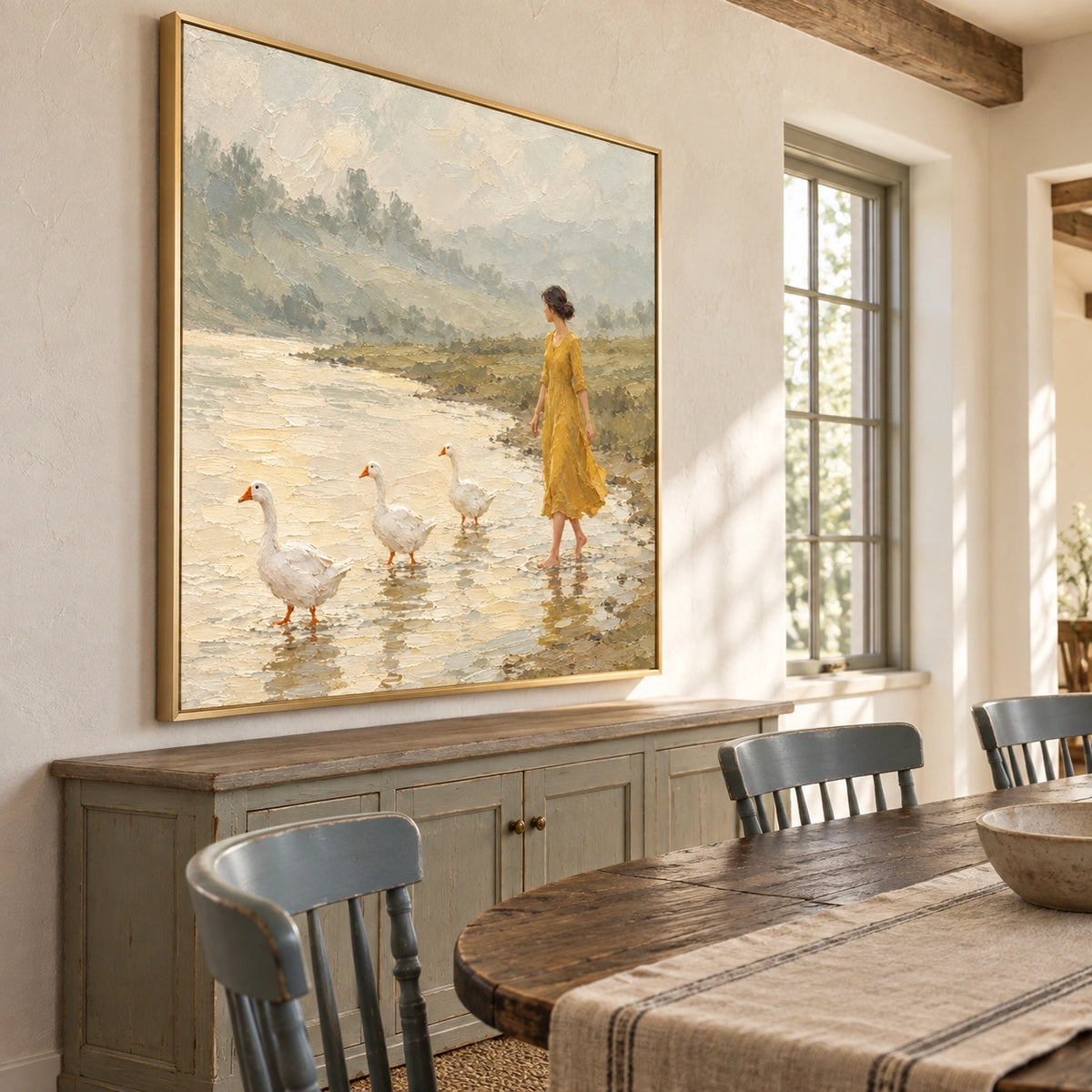 Gentle Procession displayed in a dining room �� Left01 room view