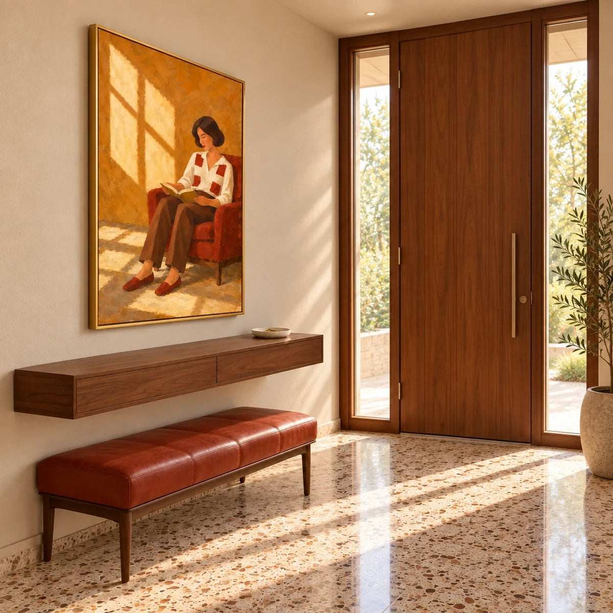 Checkered Hours displayed in a entryway �� Left02 room view