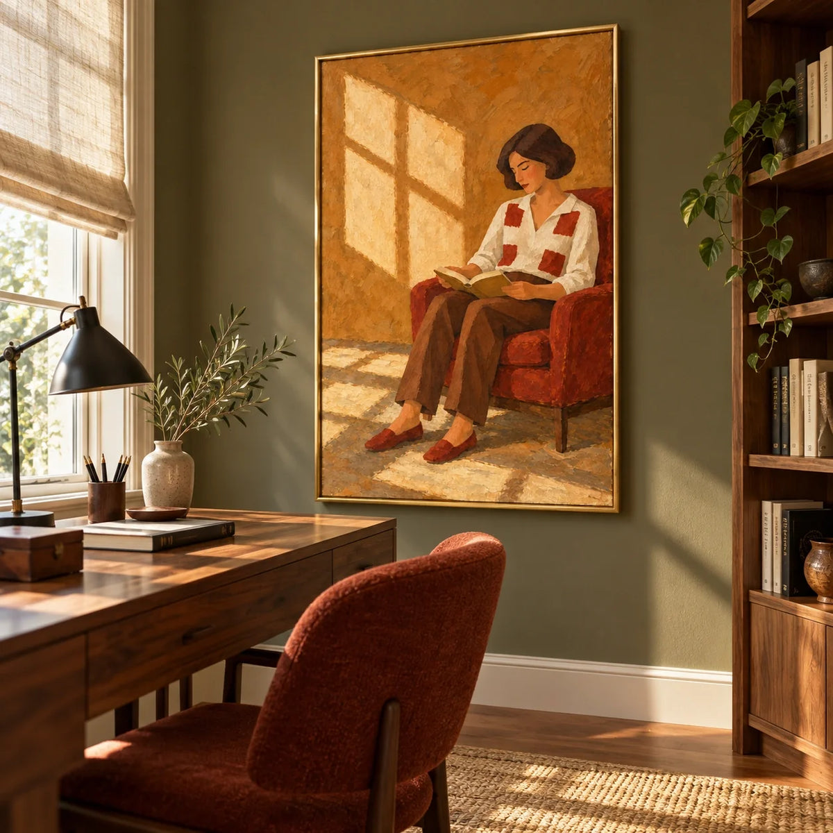 Checkered Hours displayed in a home office �� Right02 room view