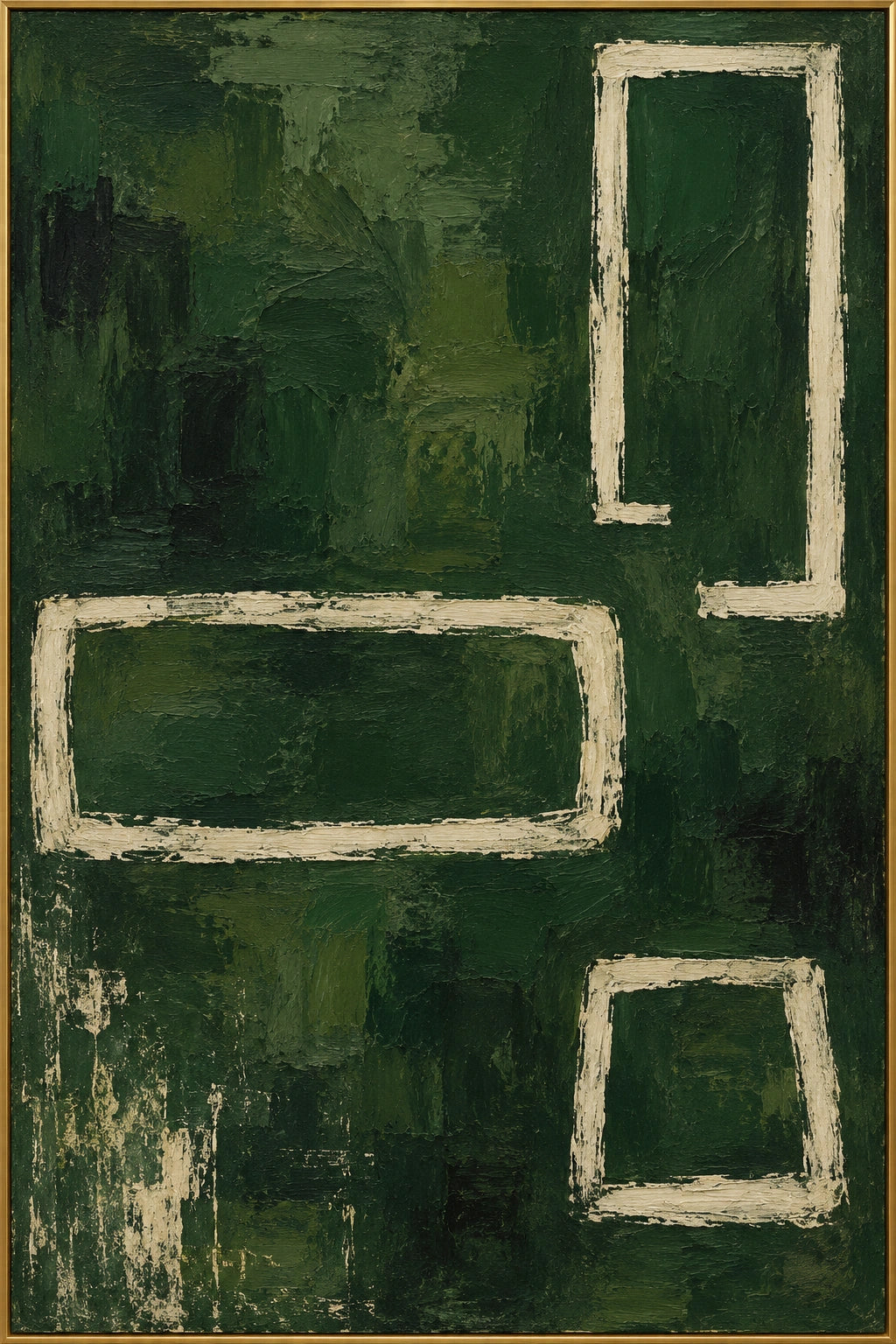 Open Forms in Green — full hand-painted oil artwork