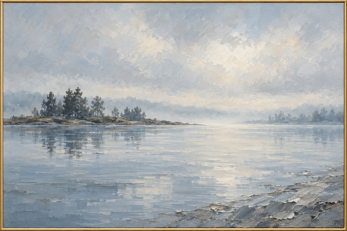 Mist Holds Distant Trees — full hand-painted oil artwork