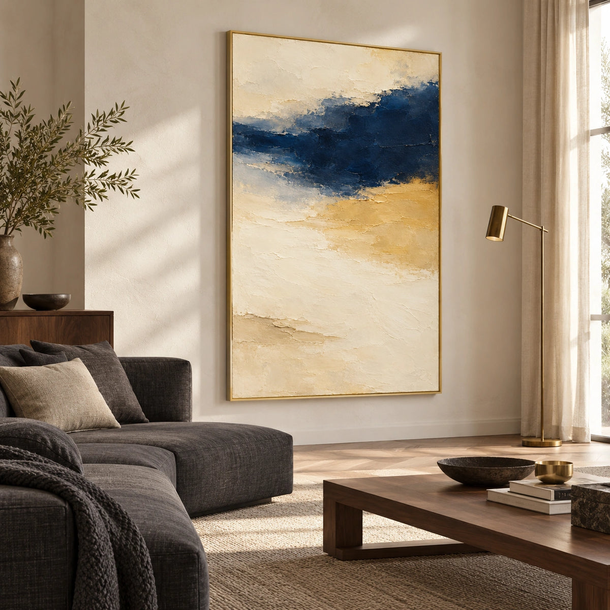 Quiet Ochre Passage displayed in a living room — Left01 room view