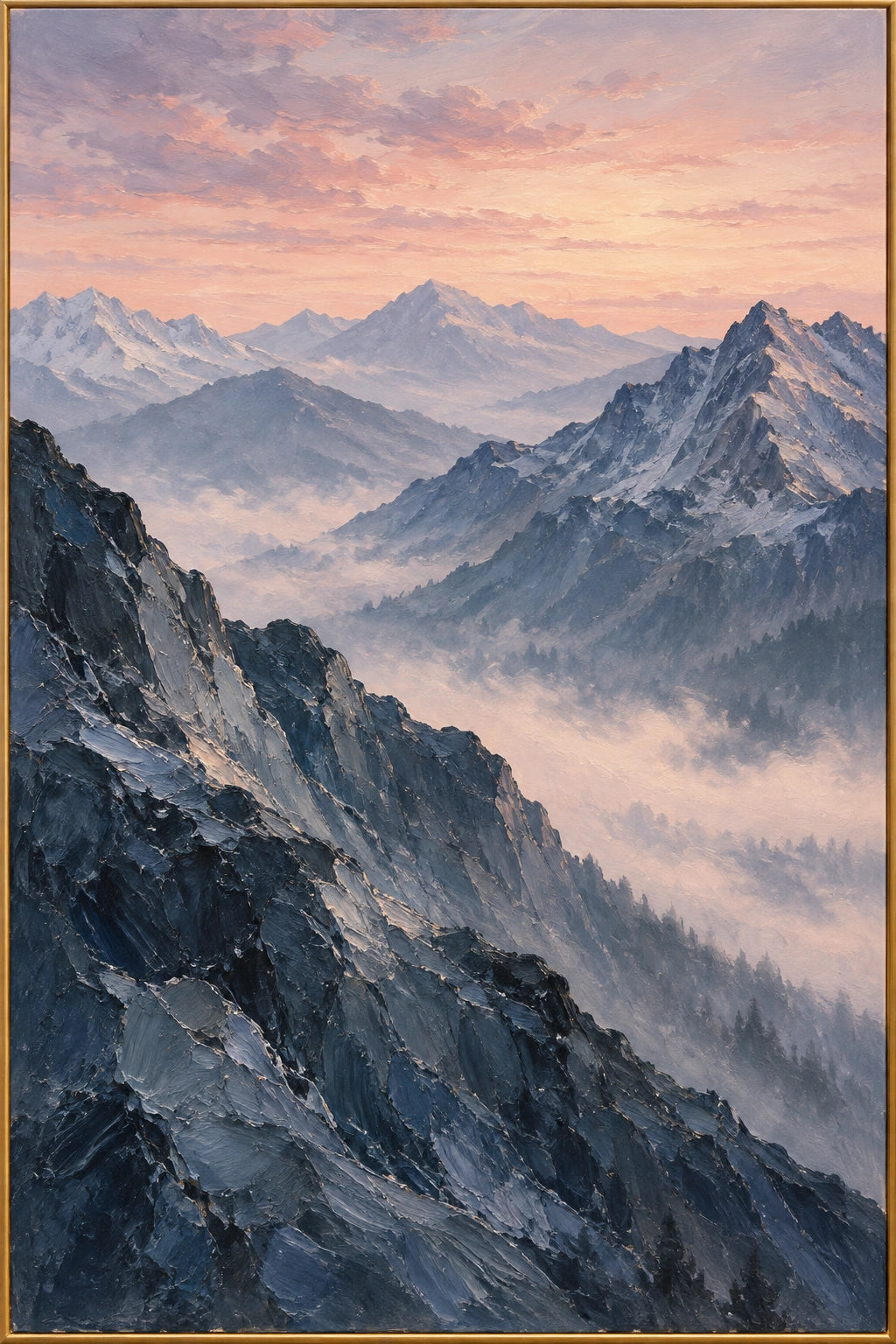 Ridges at Rose Dawn — full hand-painted oil artwork