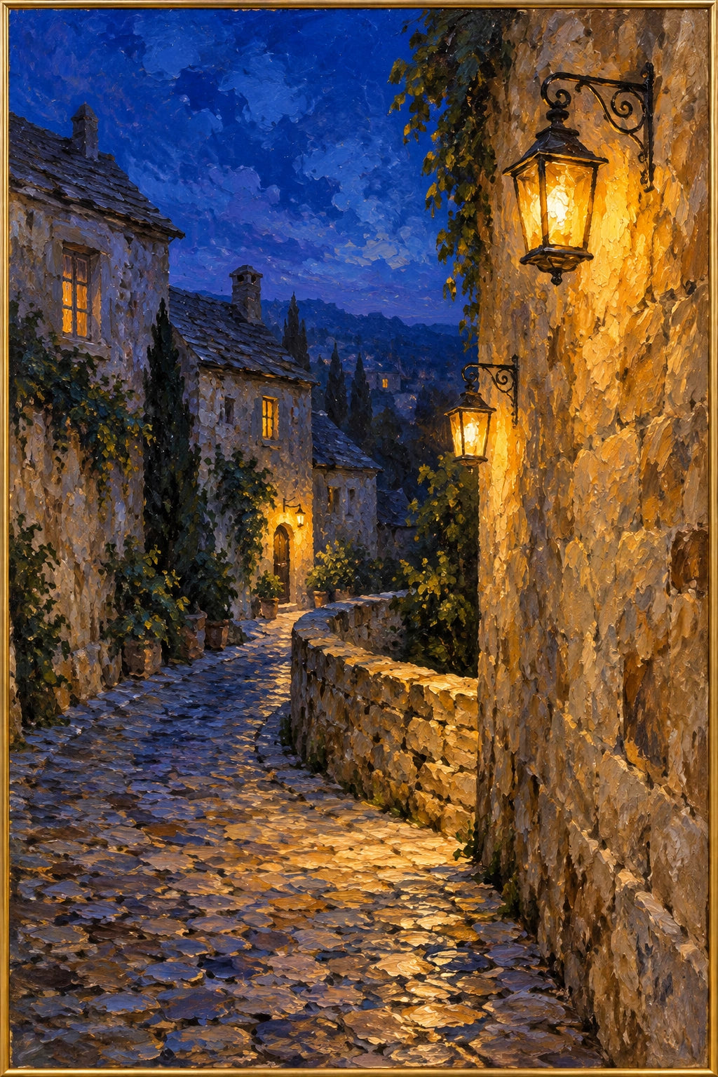 Lantern Lane — full hand-painted oil artwork