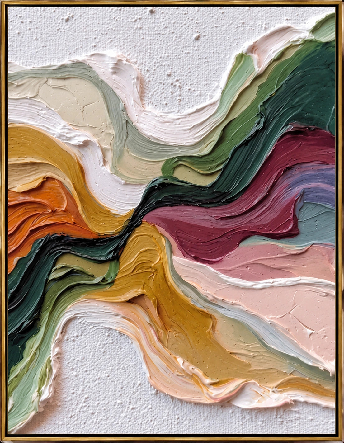 Chromatic Drift original abstract relief oil painting