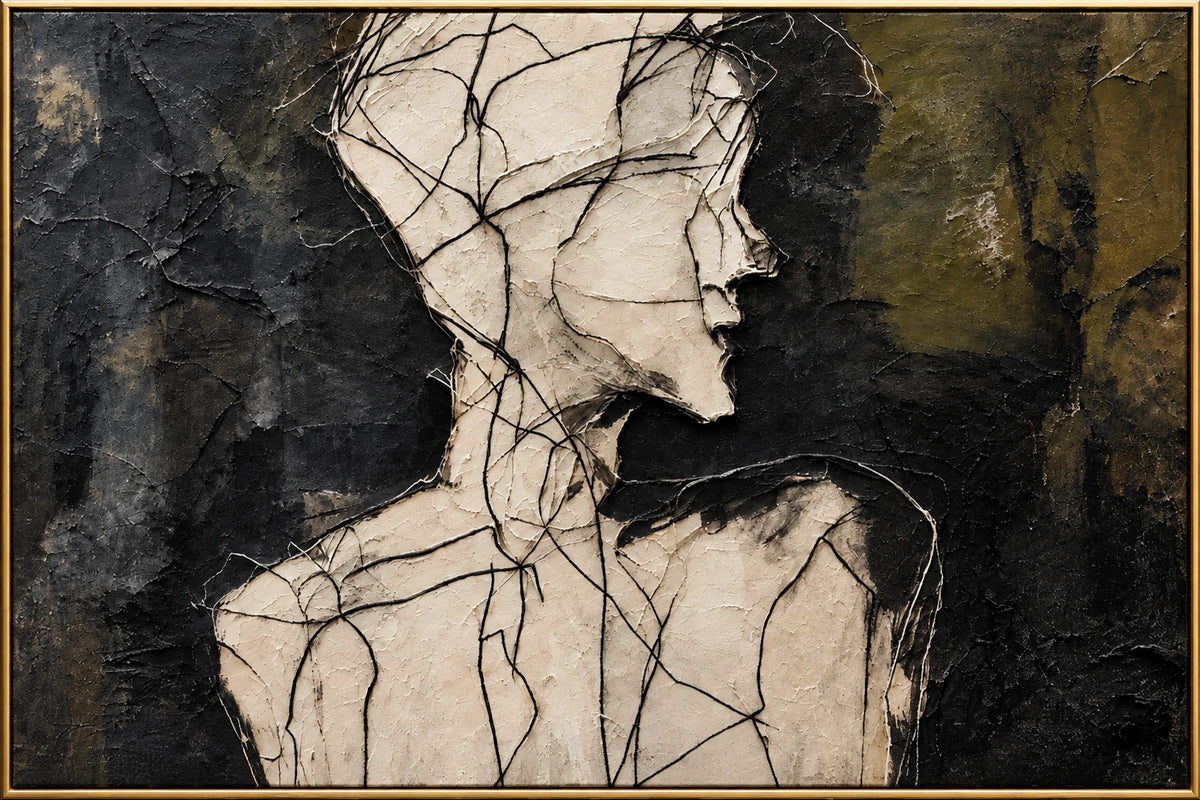 Fractured Silence — framed artwork front view