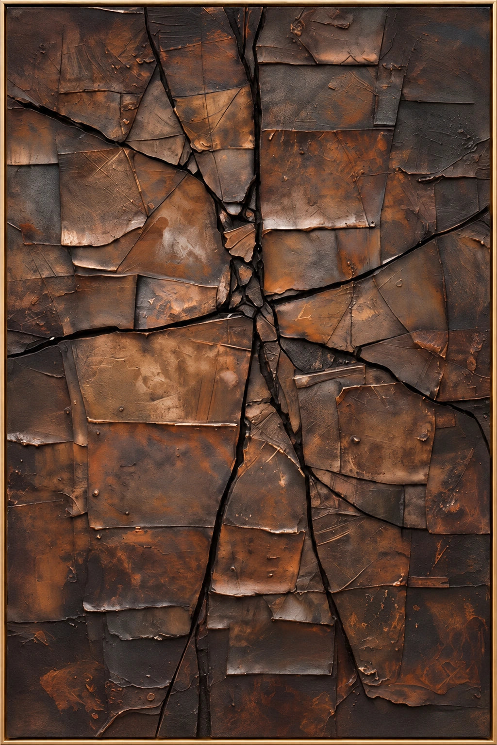 Copper Fissures — framed artwork front view