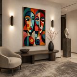 Cubist Reverie - hand-painted oil painting on canvas by Realoilart