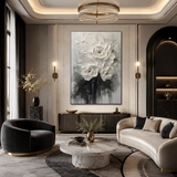 White Garden — hand-painted oil painting on canvas