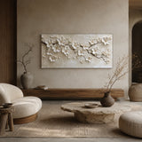Ivory Blossoms — hand-painted oil painting on canvas