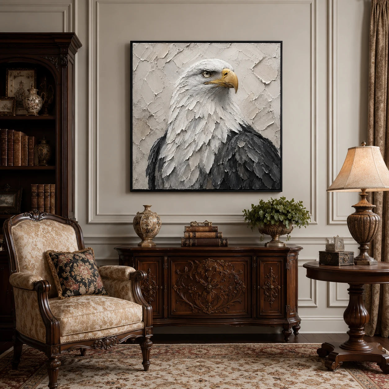 Vigil - hand-painted bird oil painting on canvas by Realoilart