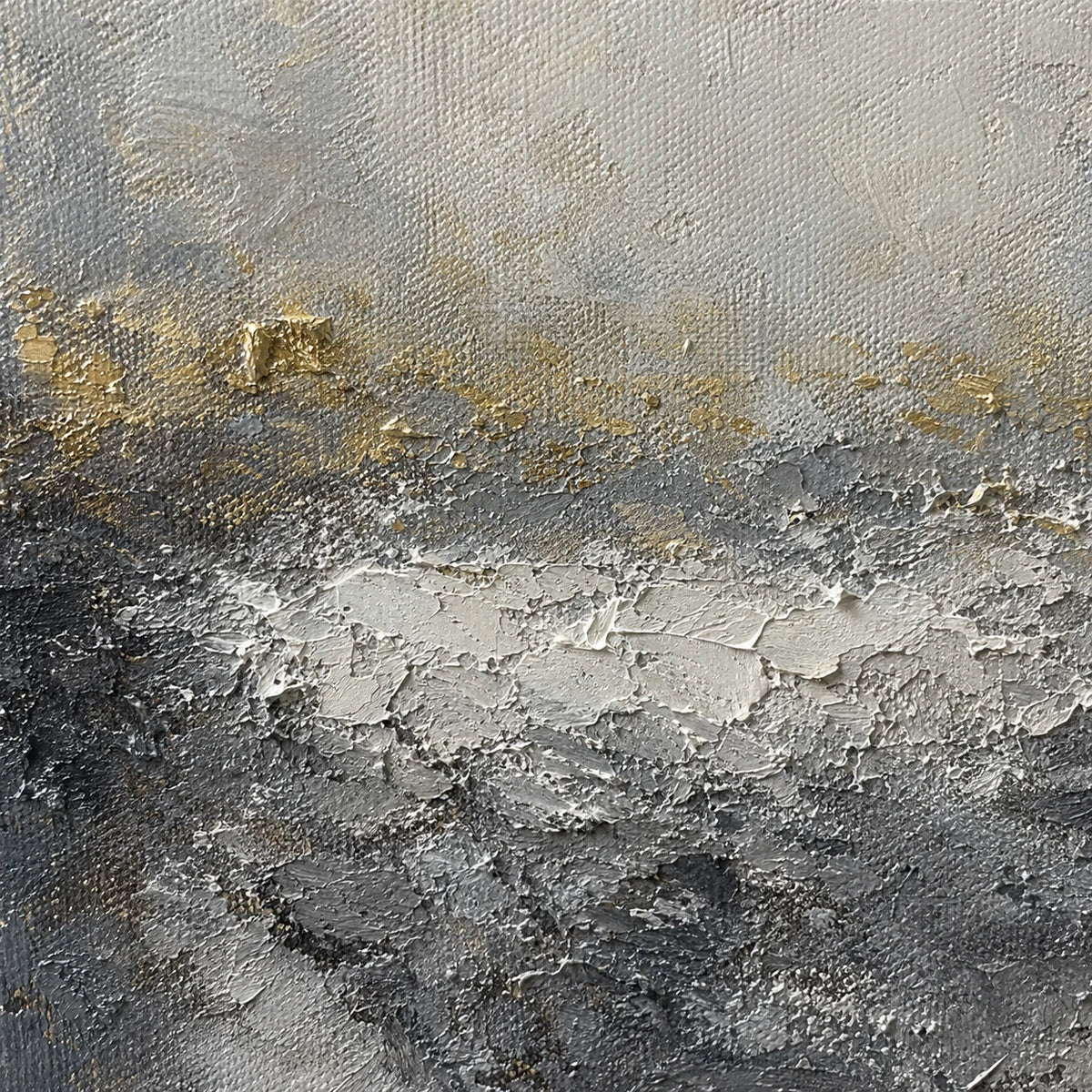 Silver Rising - hand-painted abstract oil painting in a styled interior