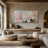 Blushing Peonies — hand-painted oil painting on canvas