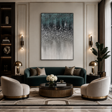 Emerald Cascade — hand-painted oil painting on canvas