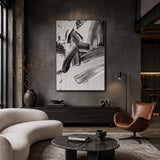 Monochrome Motion — hand-painted oil painting on canvas