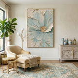 Azure Bloom — hand-painted oil painting on canvas