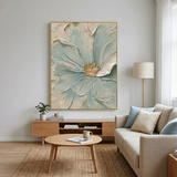 Azure Bloom — hand-painted oil painting on canvas