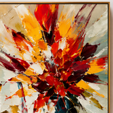 Crimson Burst - hand-painted oil painting on canvas by Realoilart