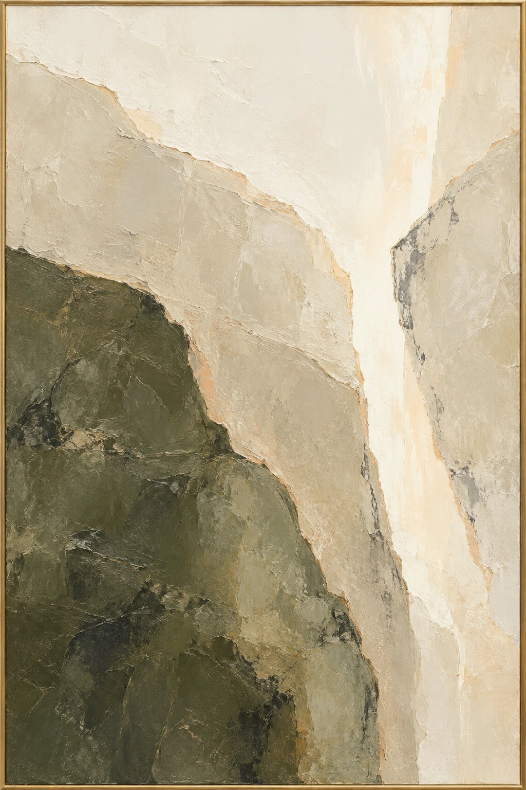Limestone and Olive — Abstract oil painting