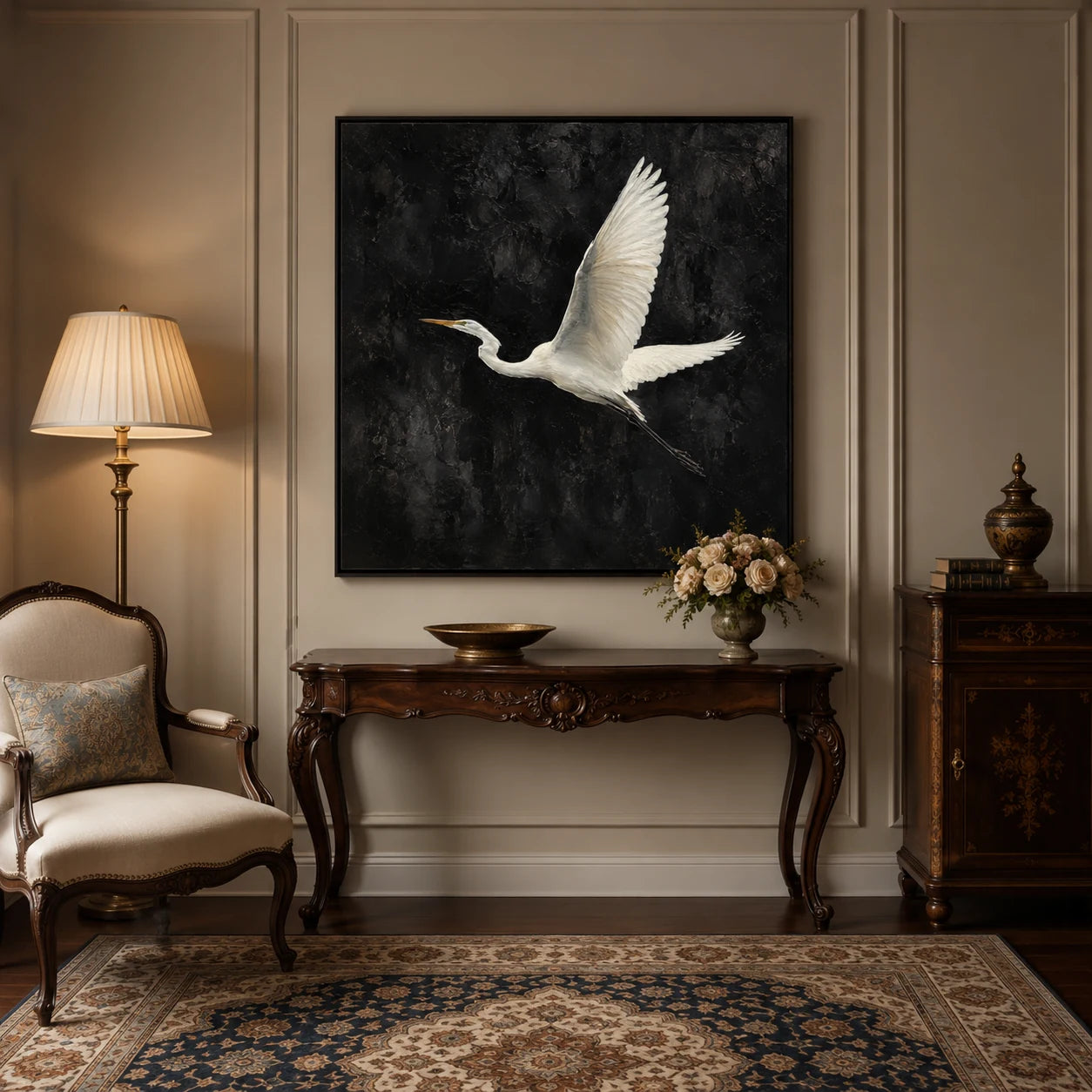 Ascension - hand-painted bird oil painting on canvas by Realoilart