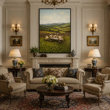 Meadow Flock - hand-painted oil painting on canvas