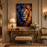 Neon Roar - hand-painted oil painting on canvas
