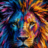 Neon Roar - hand-painted oil painting on canvas